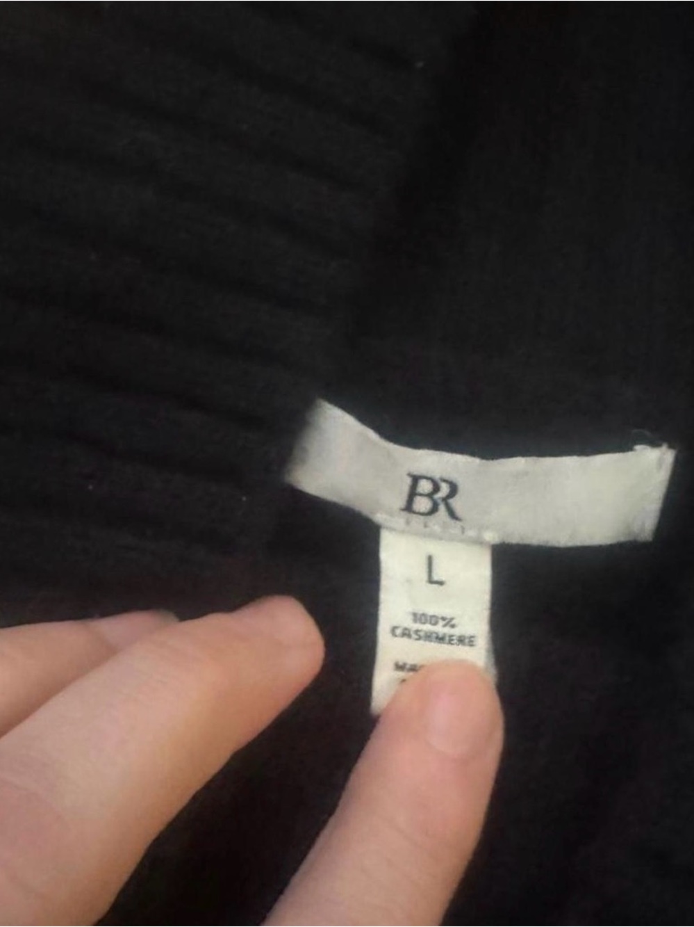 Black & Ivory striped 💯 cashmere classic mock neck sweater Size preppy - Picture 3 of 4
